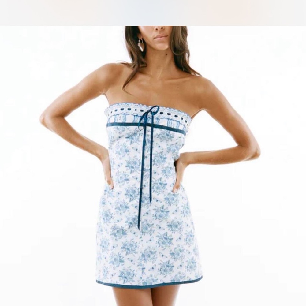 Floral Strapless Mini Dress